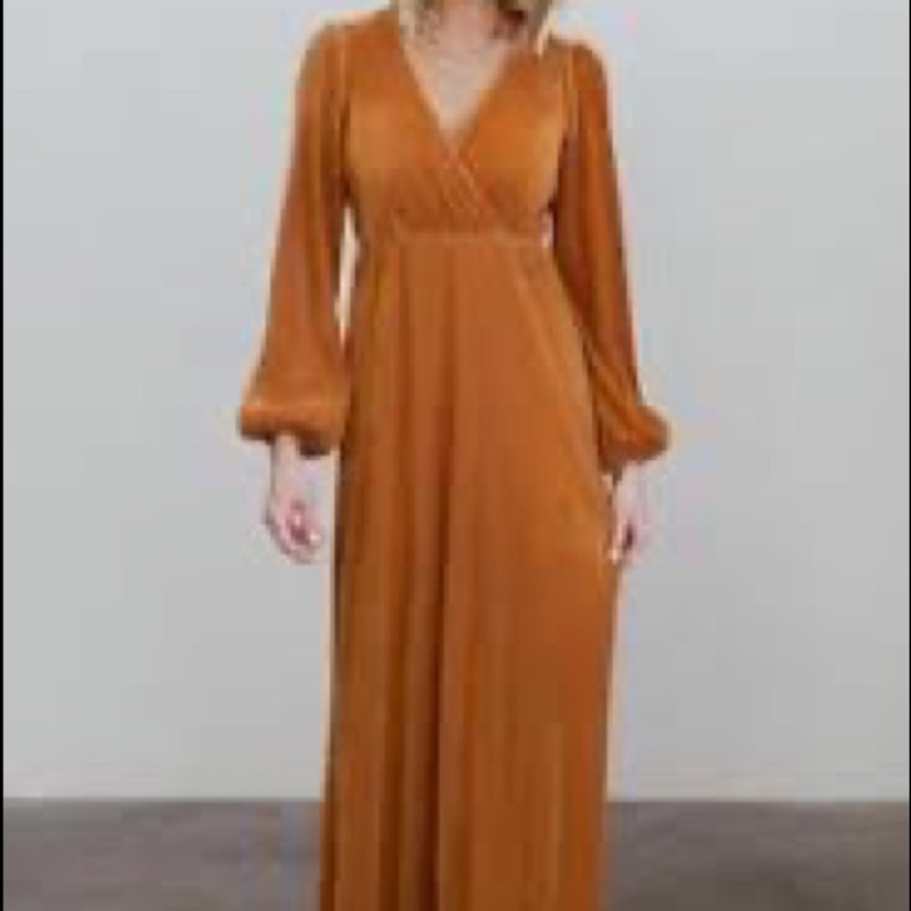 Pleated Maxi Dress-Saffron